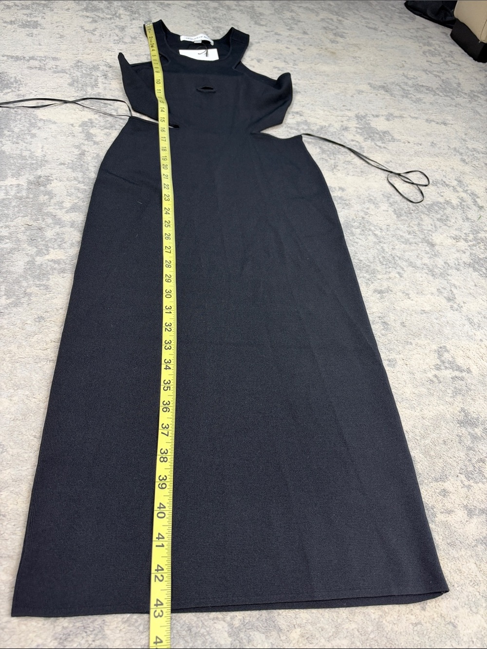 NWT Mother Of All Devon Knit Midi Dress Black Cut Out Bodycon Sz L - Picture 11 of 12